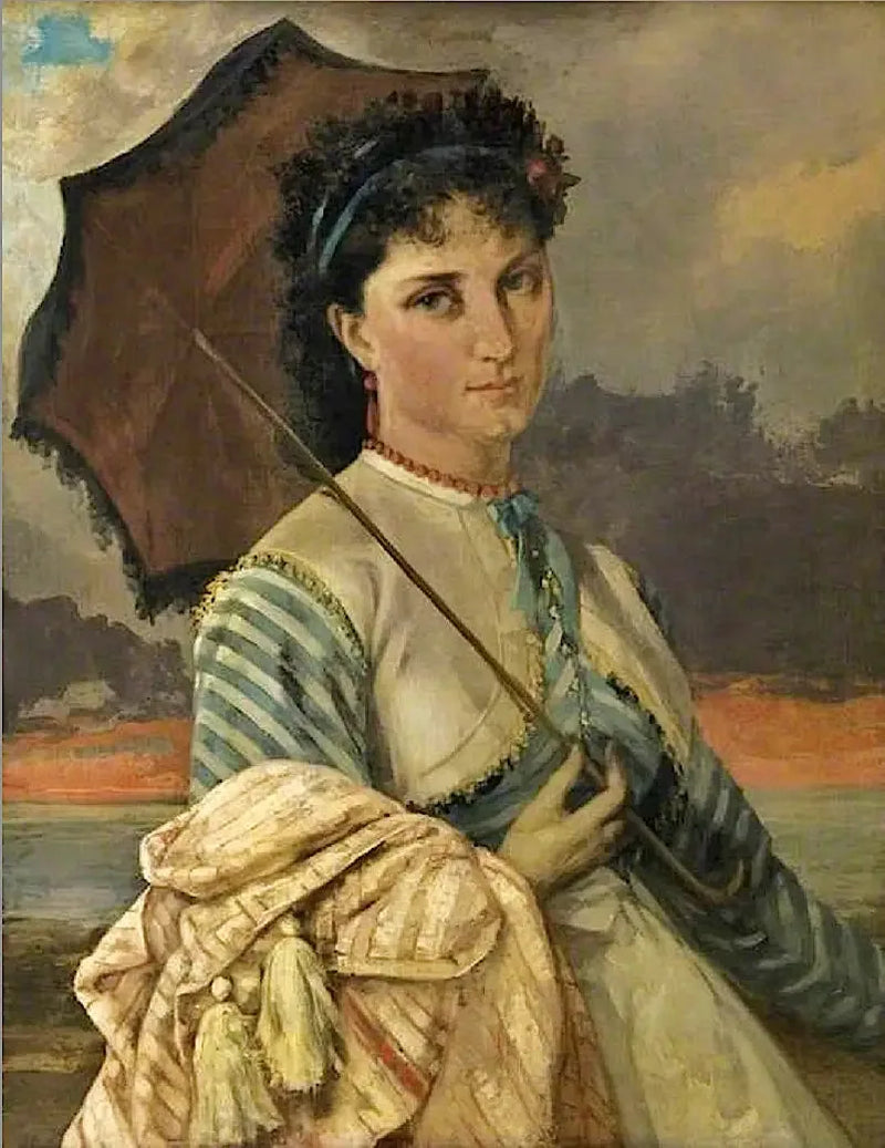 Kvinna med parasoll, Mademoiselle Aubé de la Holde - Gustave Courbet