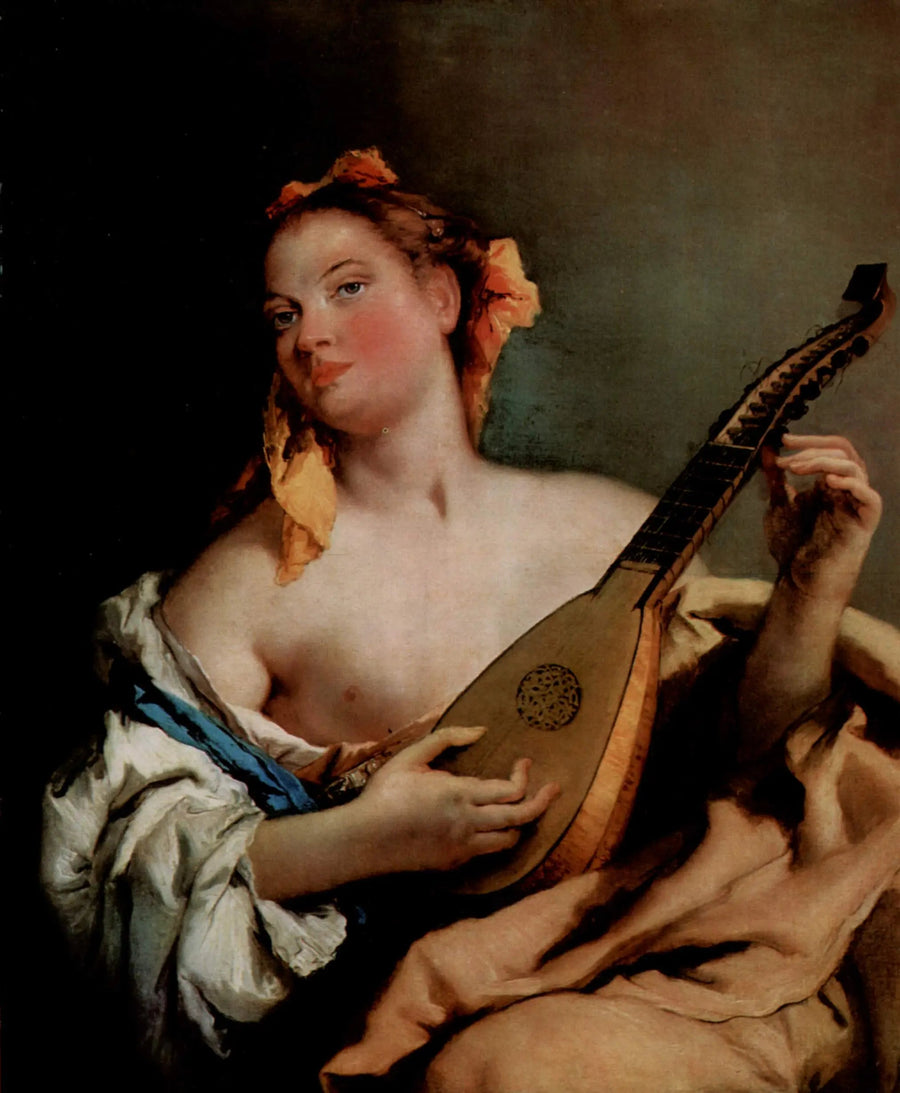 Kvinna med mandolin - Giovanni Battista Tiepolo