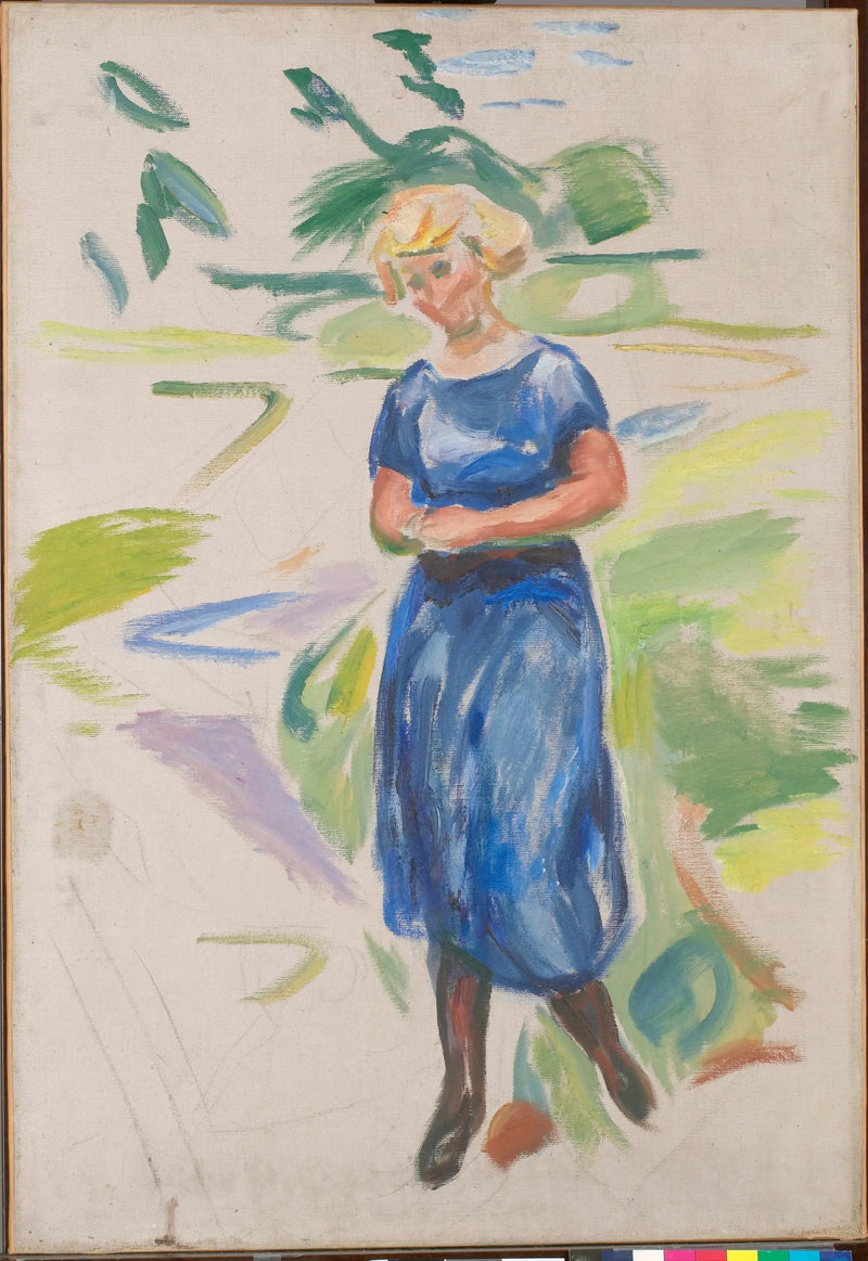 Kvinna i blå klänning - Edvard Munch