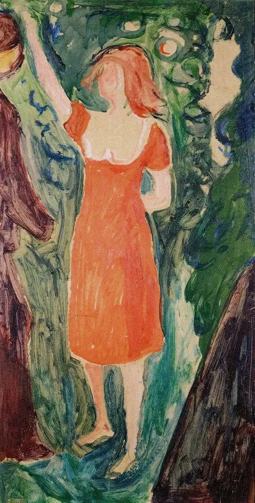 Kvinna i röd klänning - Edvard Munch