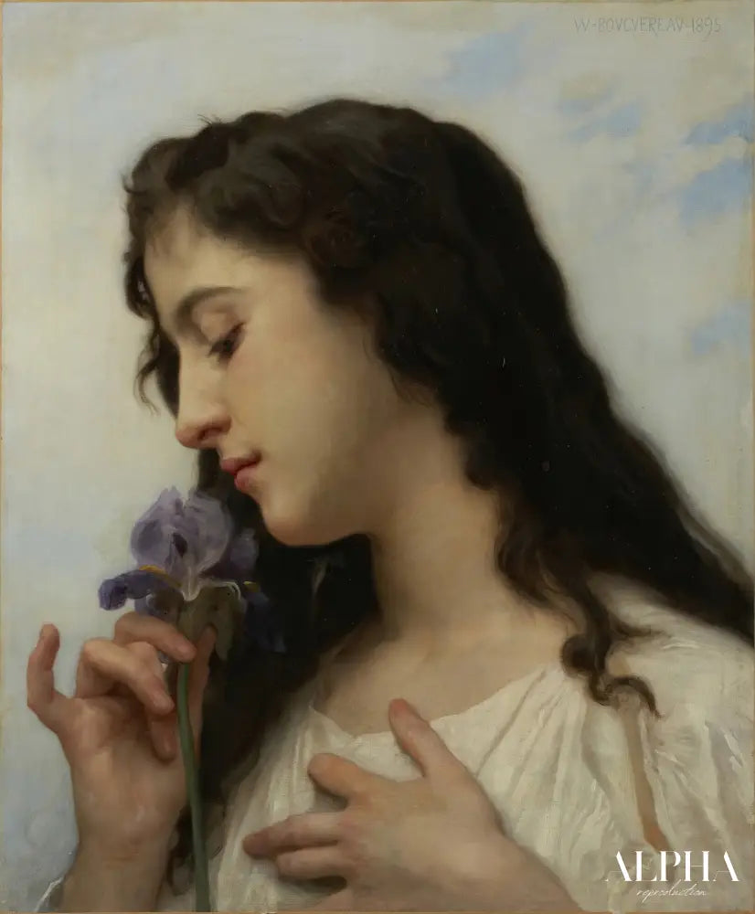 Femme à l’iris - William Bouguereau Reproductions de tableaux à la peinture à l’huile