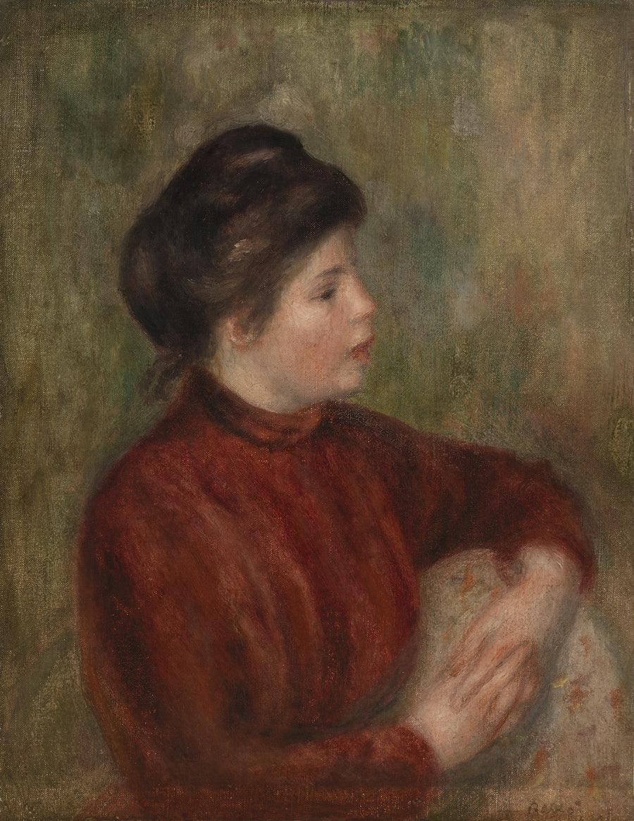 Kvinna lutande mot en stol (Femme appuyée sur une chaise) - Pierre-Auguste Renoir