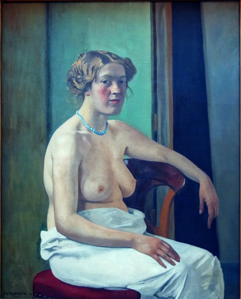 Halvnaken kvinna som sitter - Félix Vallotton