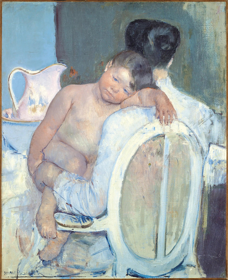 Kvinna som sitter med ett barn i sina armar - Mary Cassatt