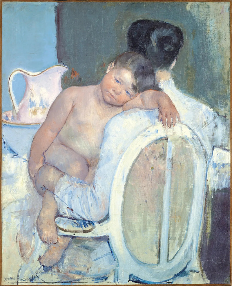 Kvinna som sitter med ett barn i sina armar - Mary Cassatt