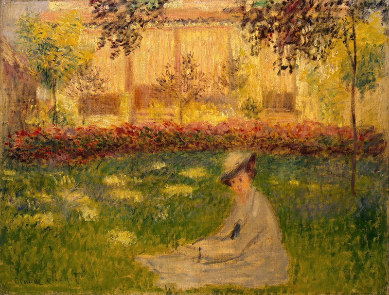 Kvinna sittande i trädgården - Claude Monet