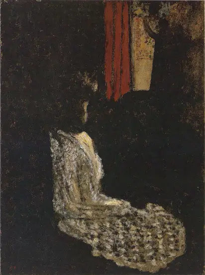 Kvinna sittande i ett mörkt rum - Édouard Vuillard