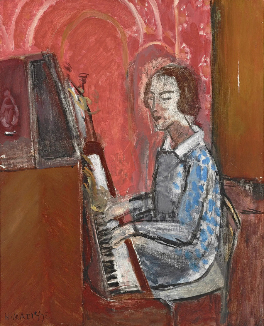 Kvinna som sitter framför sitt piano - Henri Matisse