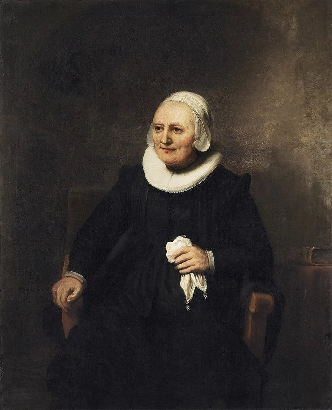 Porträtt av en sittande kvinna med en näsduk - Rembrandt