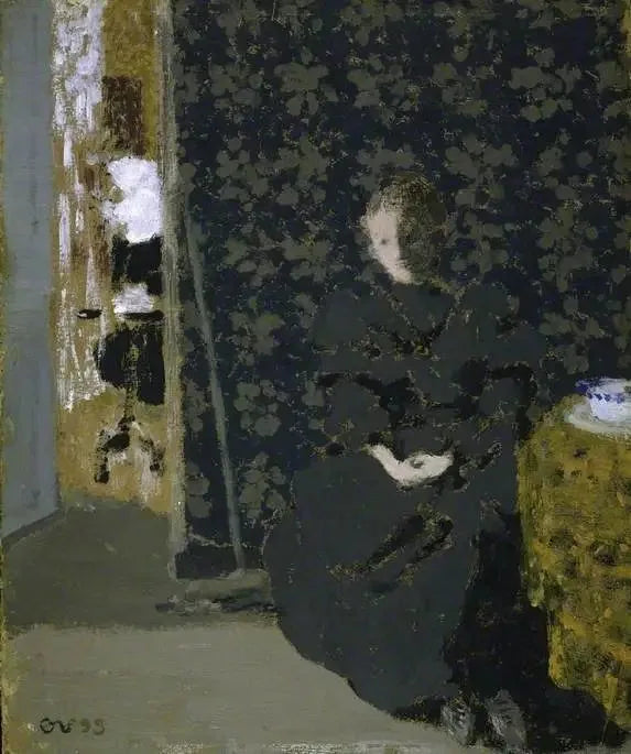 Sittande kvinna: kaffekopp - Édouard Vuillard