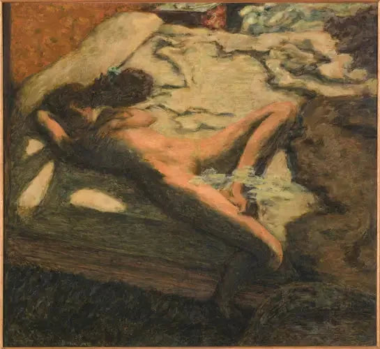 Sovande kvinna på en säng - Pierre Bonnard