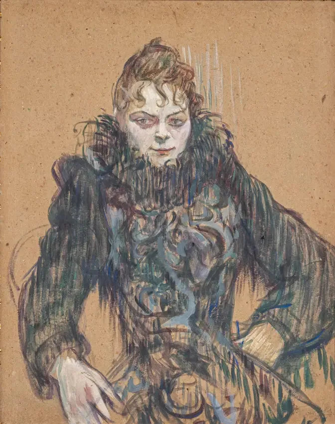 Kvinna med svart boa - Henri de Toulouse-Lautrec