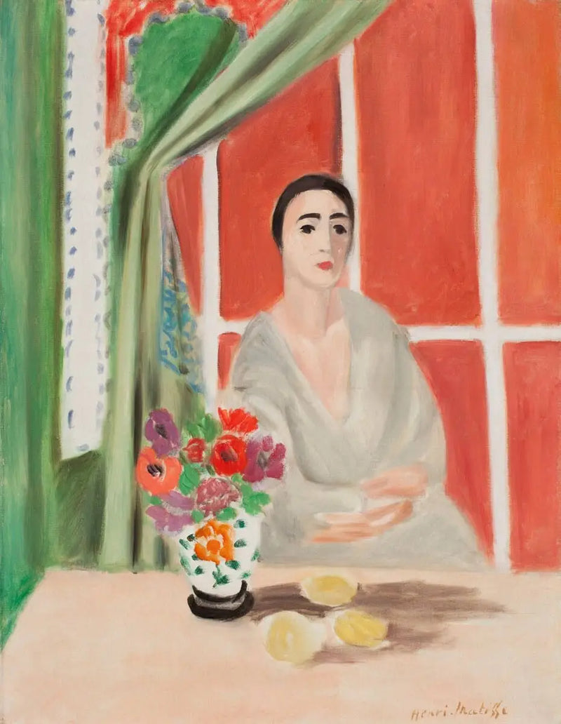 Kvinna med bukett - Henri Matisse