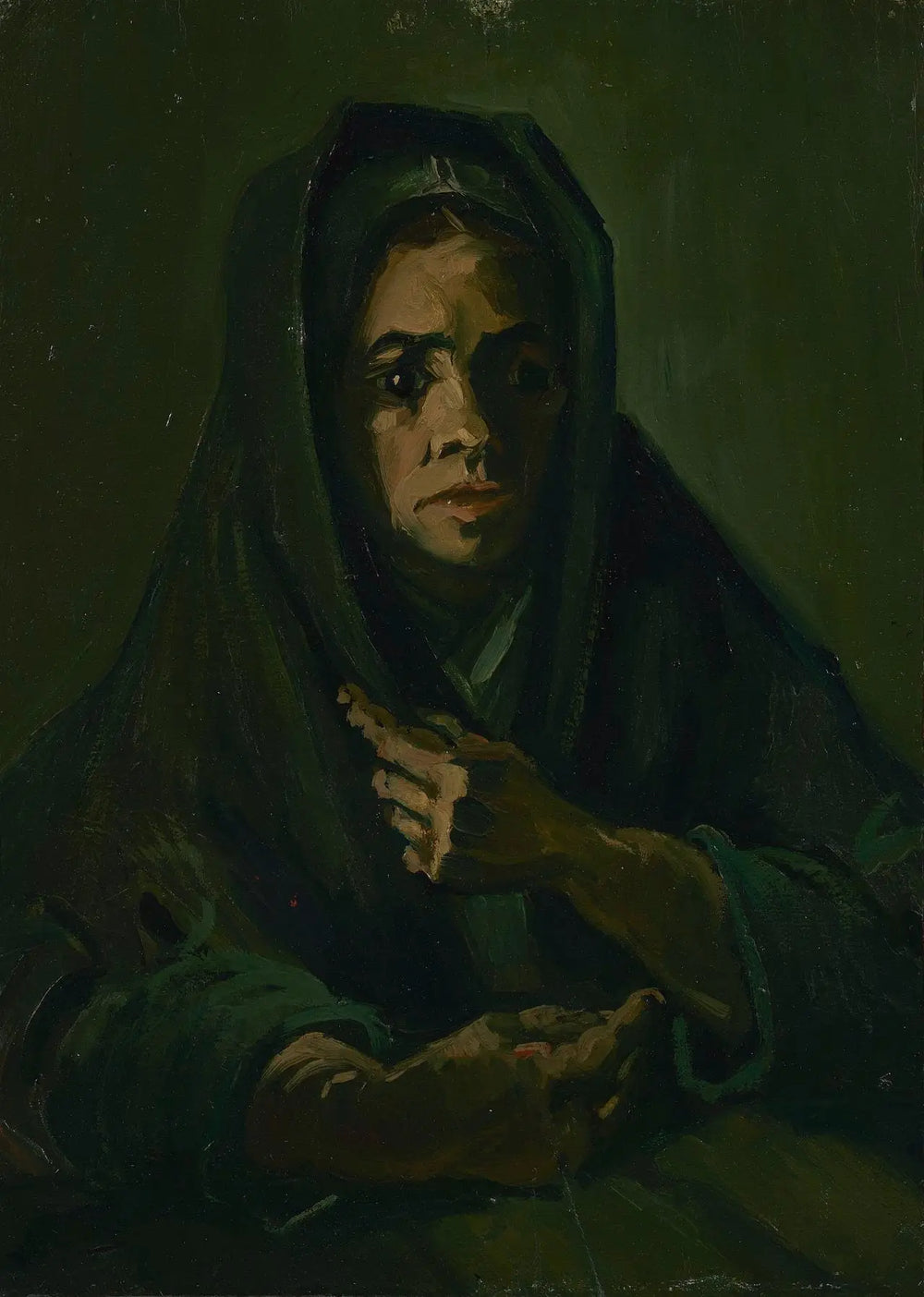 Reproduction du tableau « Femme au châle de deuil - Vincent van Gogh » par Alpha Reproduction en peinture à l’huile