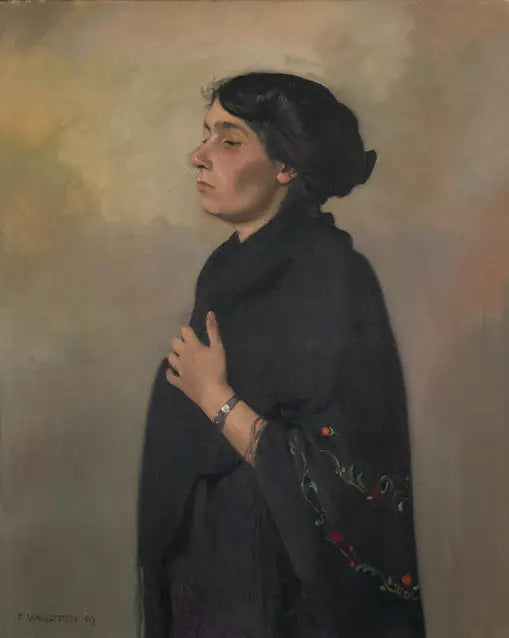 Kvinna med svart sjal - Félix Vallotton