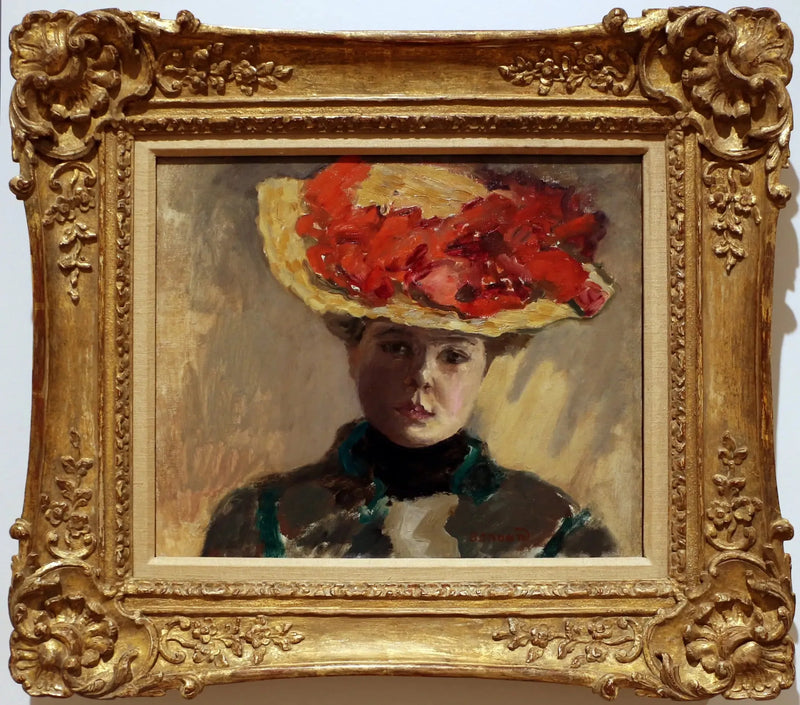 Kvinna med röd hatt - Pierre Bonnard