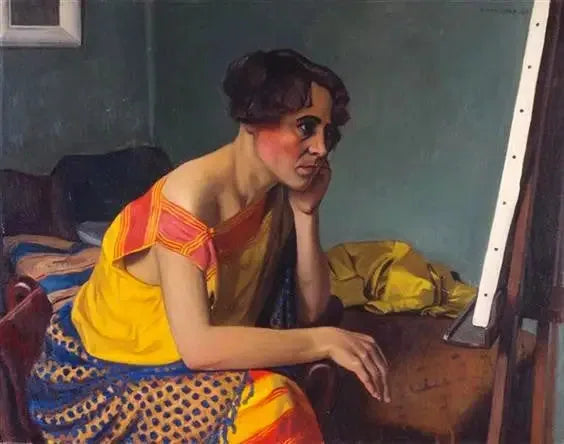 Kvinna vid staffliet - Félix Vallotton