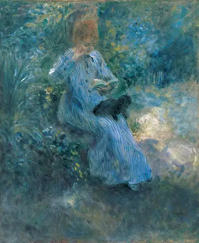 Kvinna med svart hund - Pierre-Auguste Renoir
