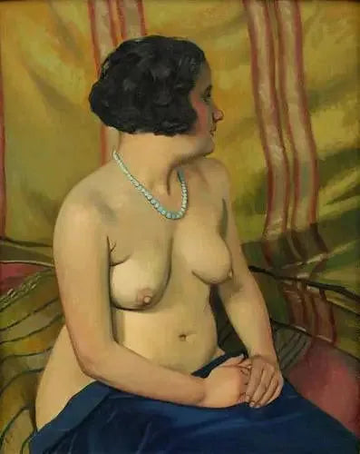 Kvinna med blått halsband - Félix Vallotton