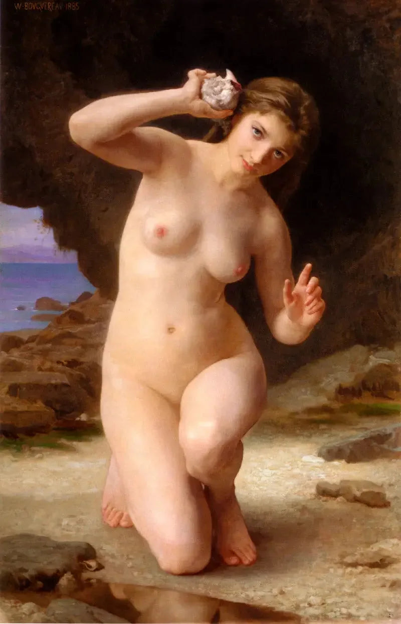 Kvinna med Snäcka - Bouguereau