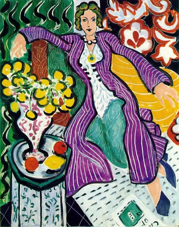 Kvinna i lila kappa - Henri Matisse