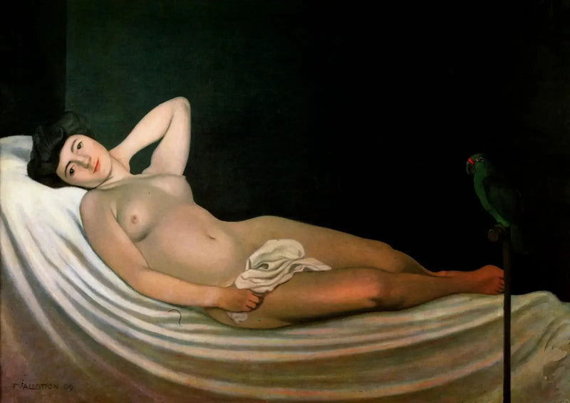 Kvinna med papegoja - Félix Vallotton