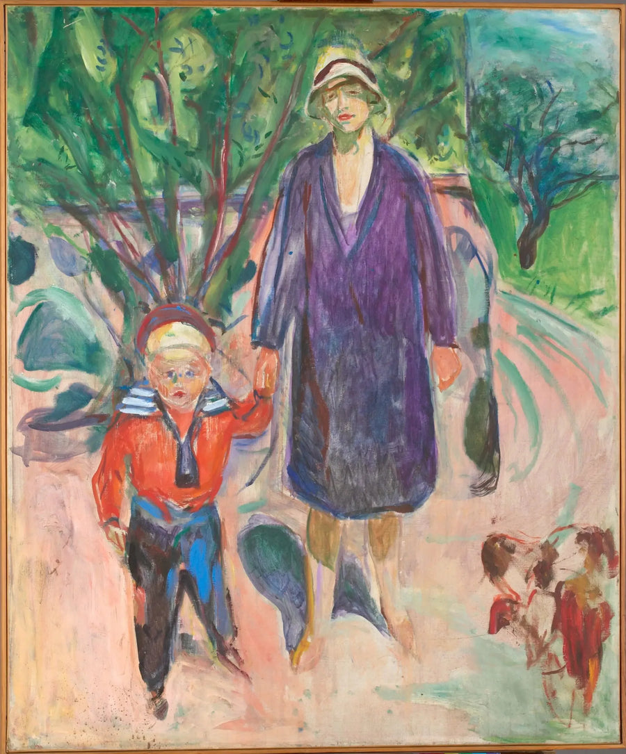 Kvinna med liten pojke - Edvard Munch