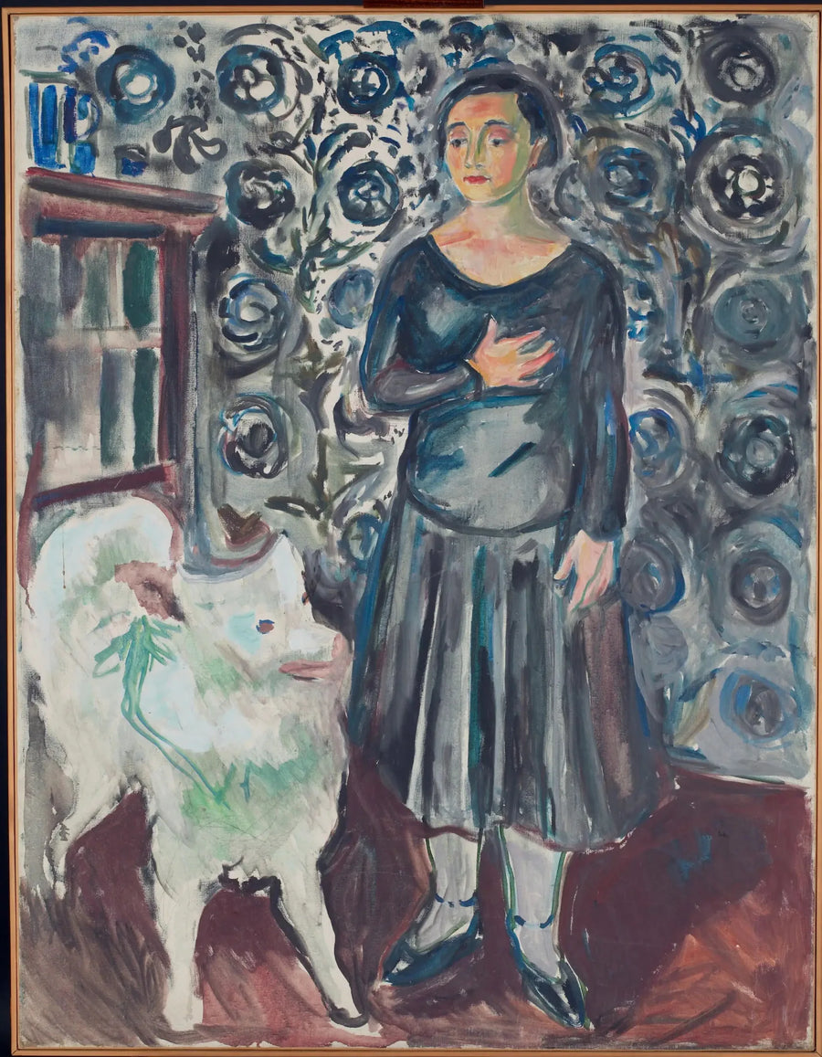 Kvinna med samojed - Edvard Munch
