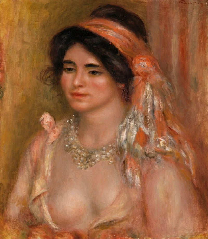 Kvinna med svart hår (Ung kvinna med svart hår, byst) - Pierre-Auguste Renoir