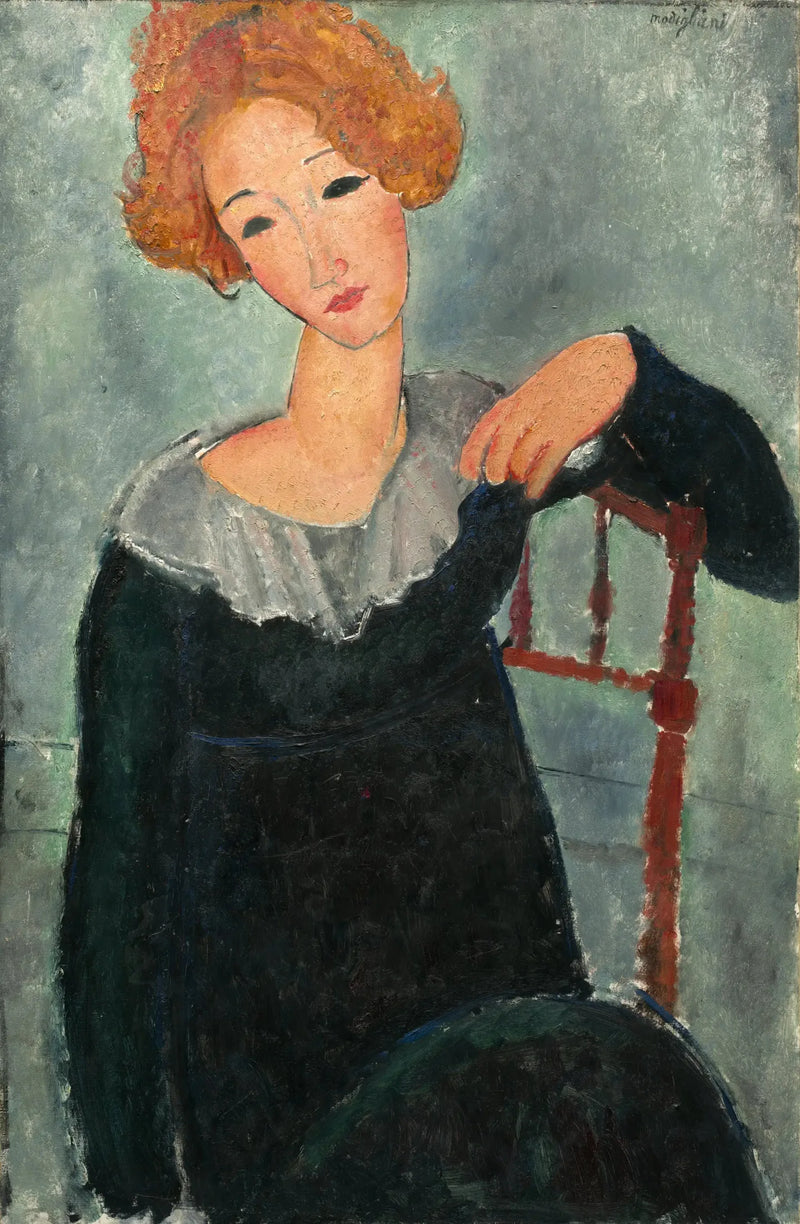 Kvinna med röd hår - Amedeo Modigliani