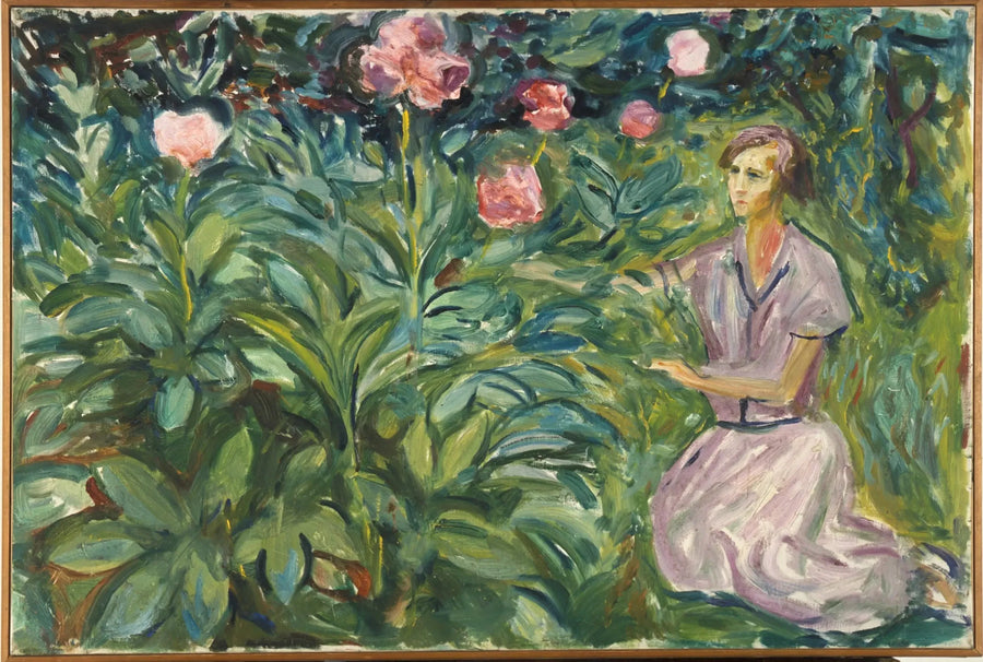 Kvinna med pioner - Edvard Munch