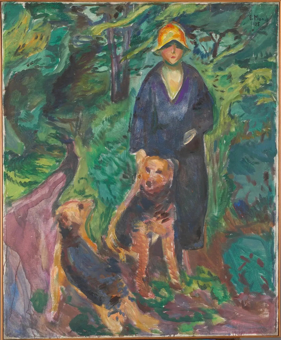 Kvinna med airdale terrier - Edvard Munch