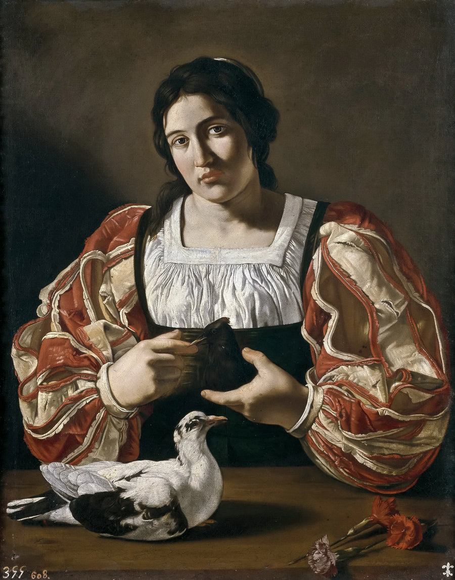 Femme avec une colombe - Cecco del Caravaggio