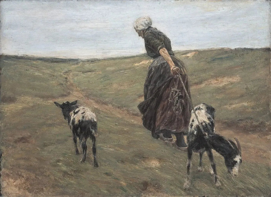 Kvinna med getter i sanddynerna - Max Liebermann