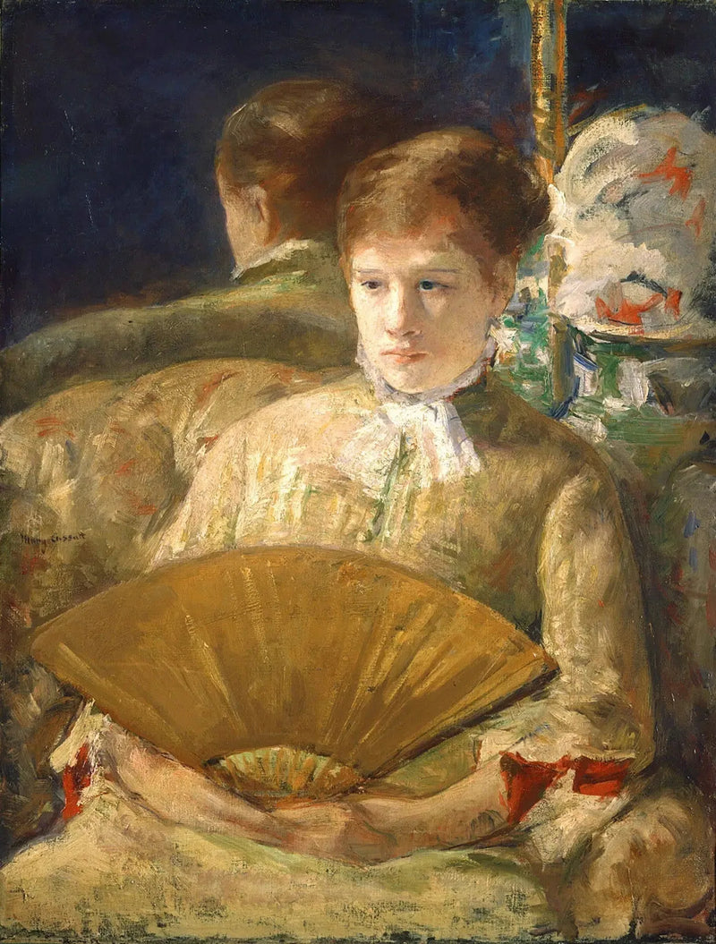 Kvinna med en fläkt - Mary Cassatt