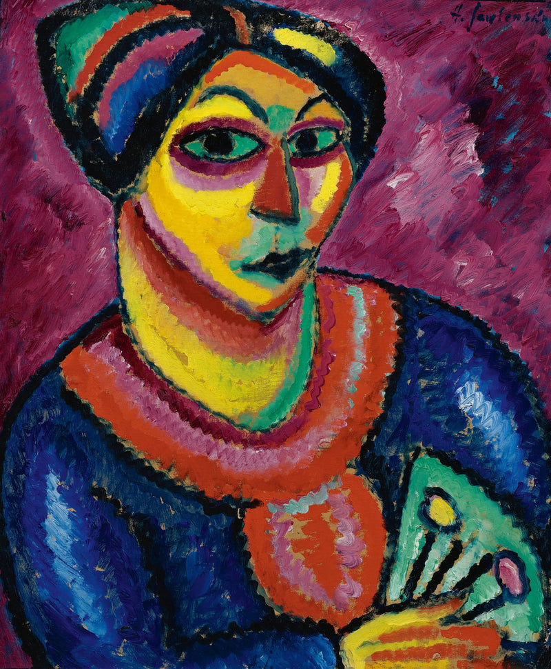 Kvinna med en grön fan - Alexej von Jawlensky