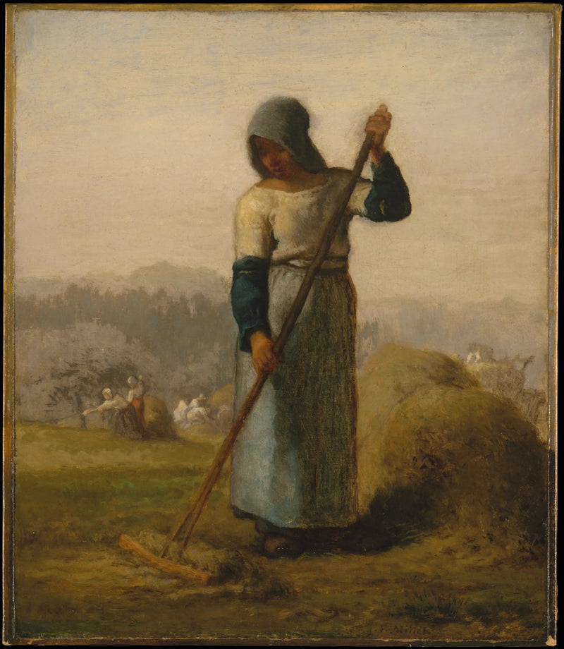 Kvinna med en räfsa - Jean-François Millet