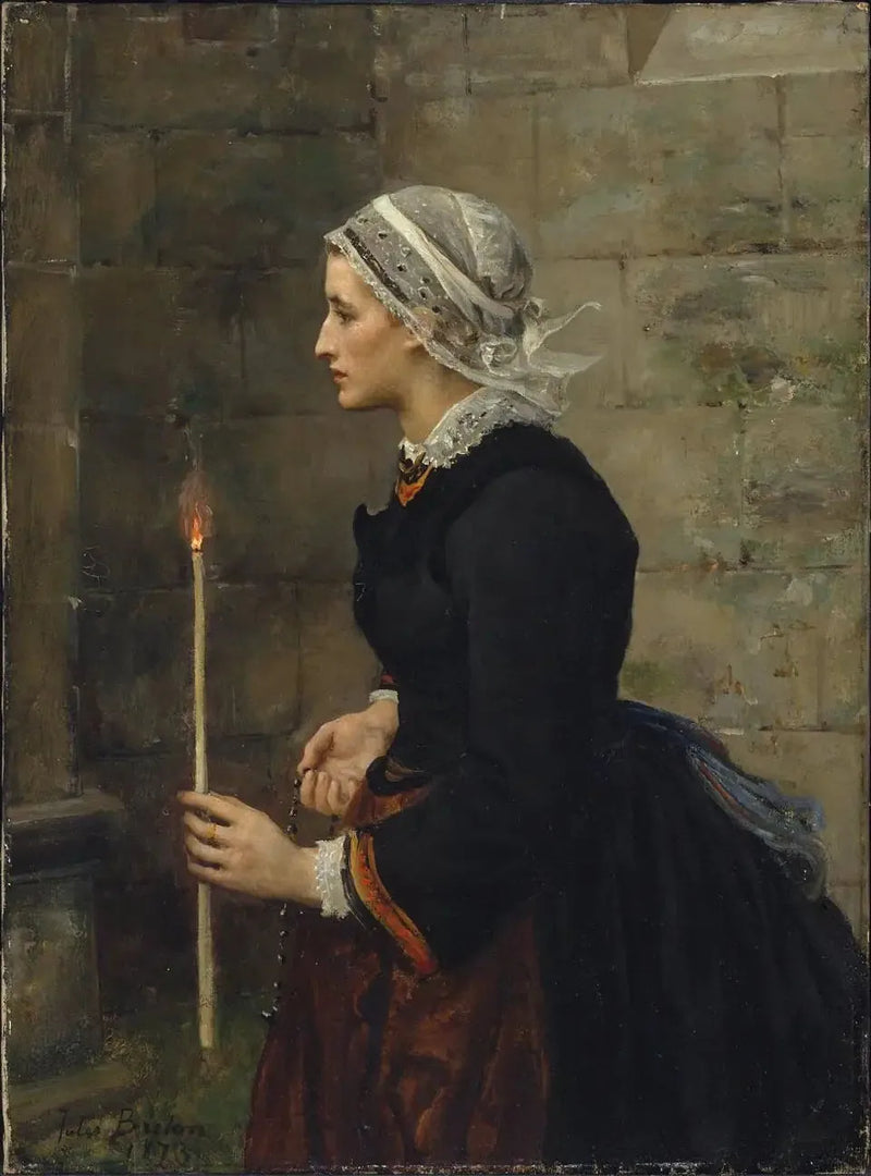 Kvinna med ett fint ljus - Jules Breton