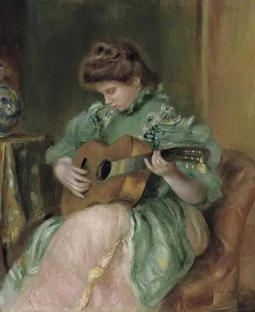 Kvinna med en gitarr - Pierre-Auguste Renoir