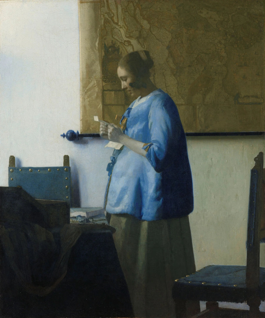 Kvinnan i blått som läser ett brev - Johannes Vermeer