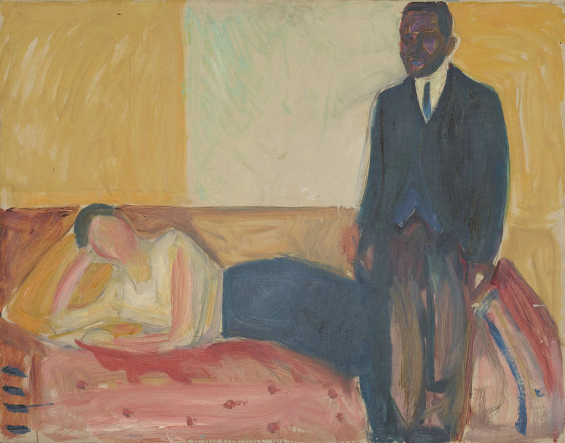 Liggande kvinna och stående afrikanska - Edvard Munch