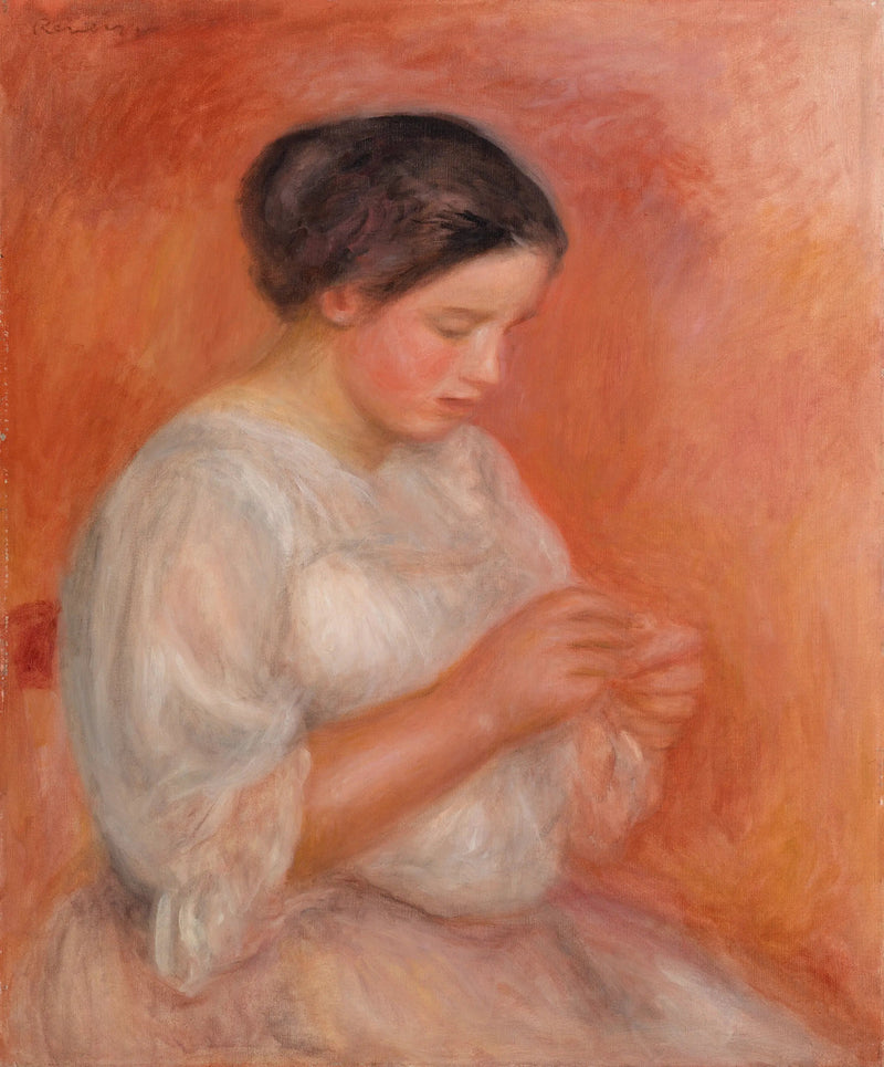 Kvinna som syr - Pierre-Auguste Renoir