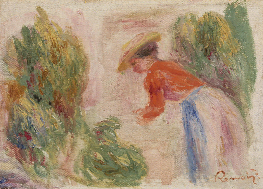 Kvinna som plockar blommor (Kvinna som plockar blommor) - Pierre-Auguste Renoir