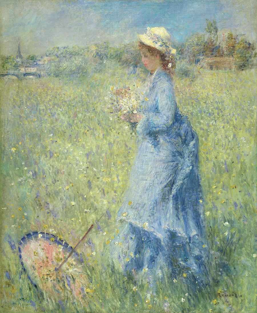 Kvinna som plockar blommor - Pierre-Auguste Renoir