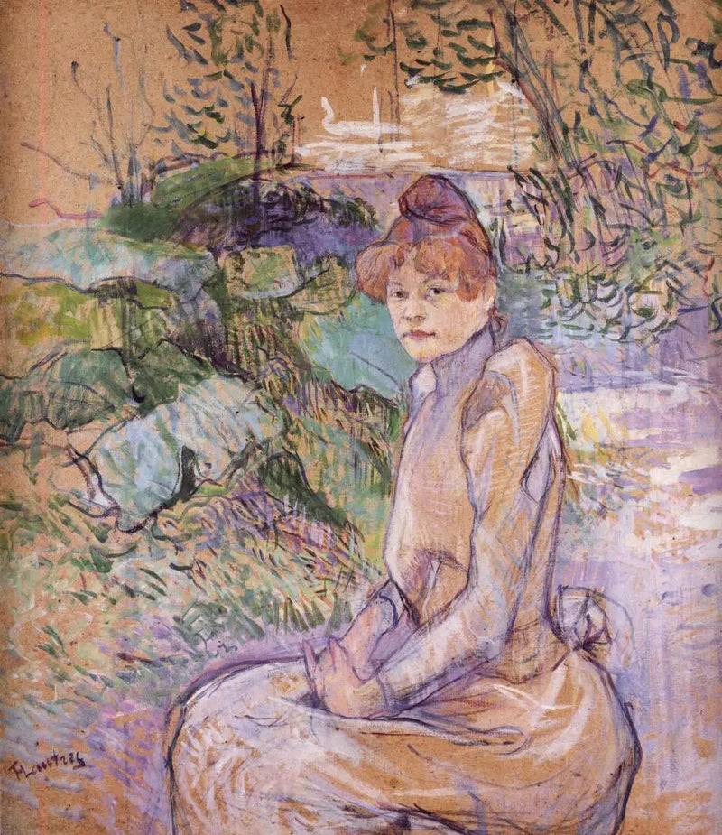 Kvinna i herr Forests trädgård - Henri de Toulouse-Lautrec