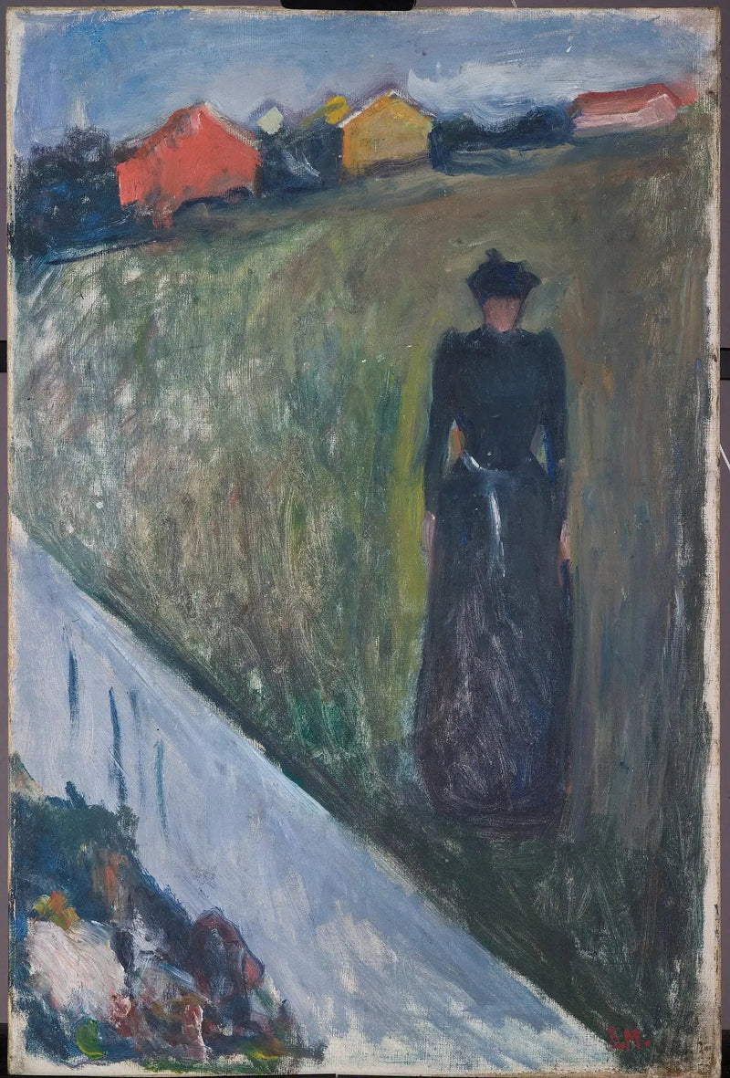 Kvinna i en kvällslandskap - Edvard Munch