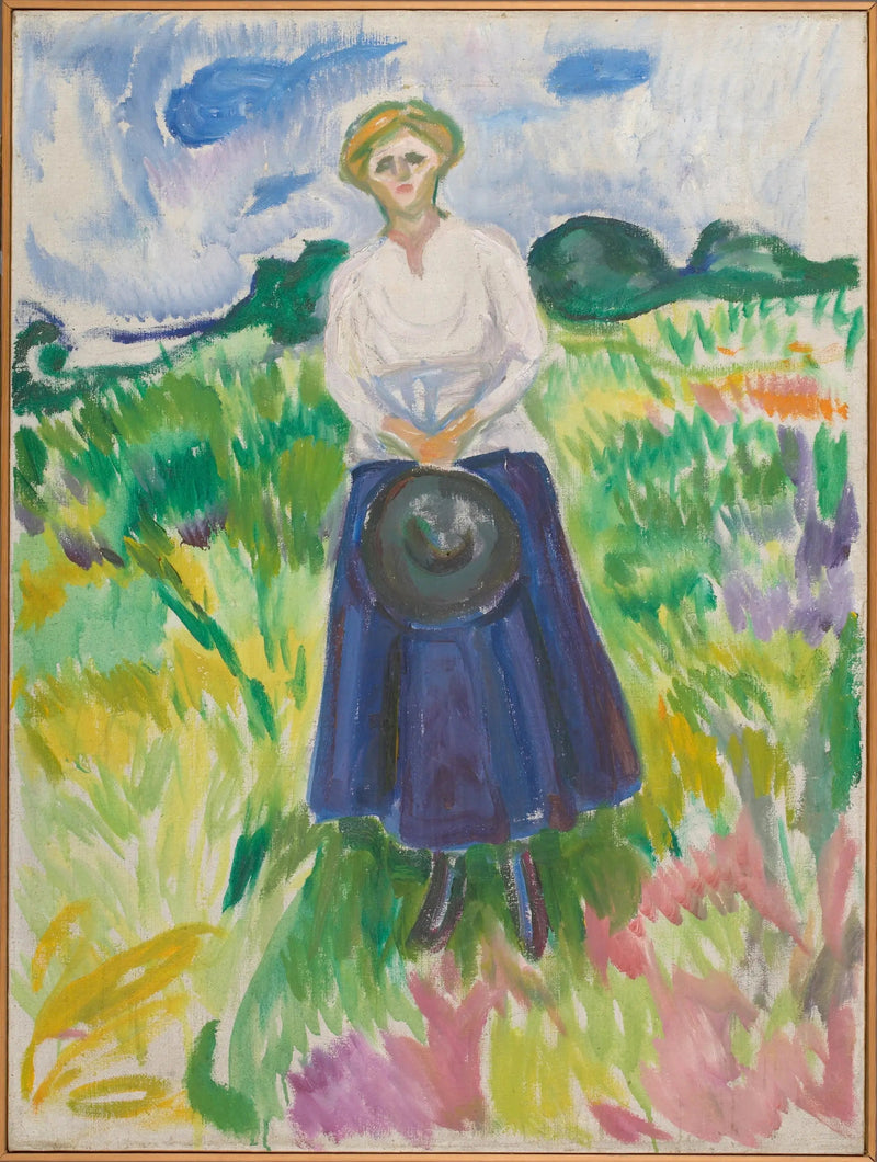 Kvinna i en grön äng - Edvard Munch