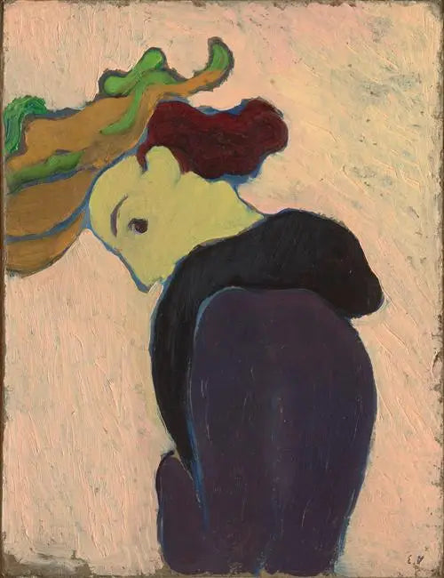 Kvinna i profil med grön hatt - Édouard Vuillard