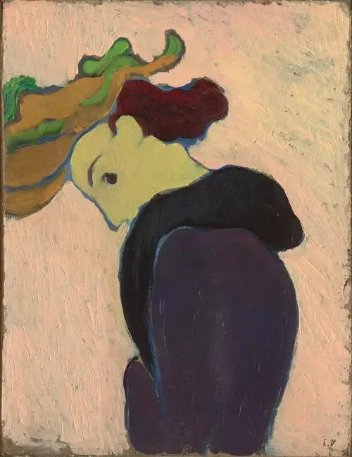 Kvinna i profil med grön hatt - Édouard Vuillard