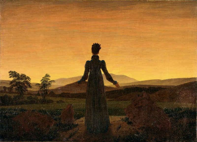 Kvinna framför solnedgången - Caspar David Friedrich